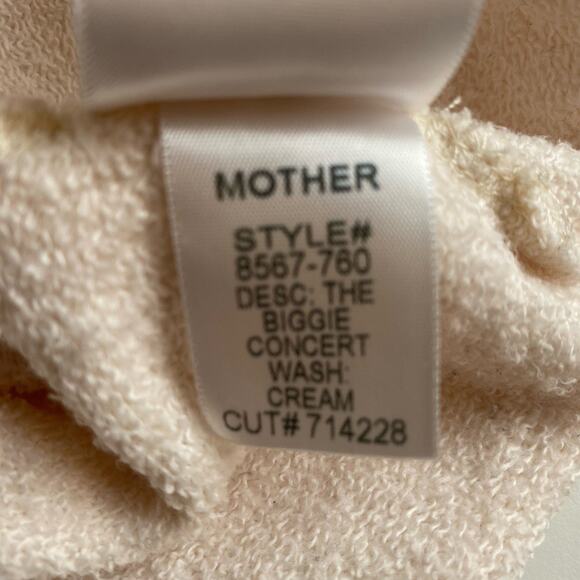 MOTHER THE BIGGIE CONCERT Sweatshirt Womens Cream Pink Size‎ Large Crew Neck - Picture 12 of 13